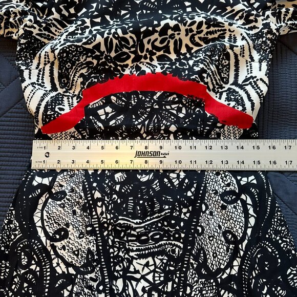 Prabal Gurung Lace Print Fall 2011 dress 8 Sarah Jessica Parker black/cream/red - Picture 13 of 16